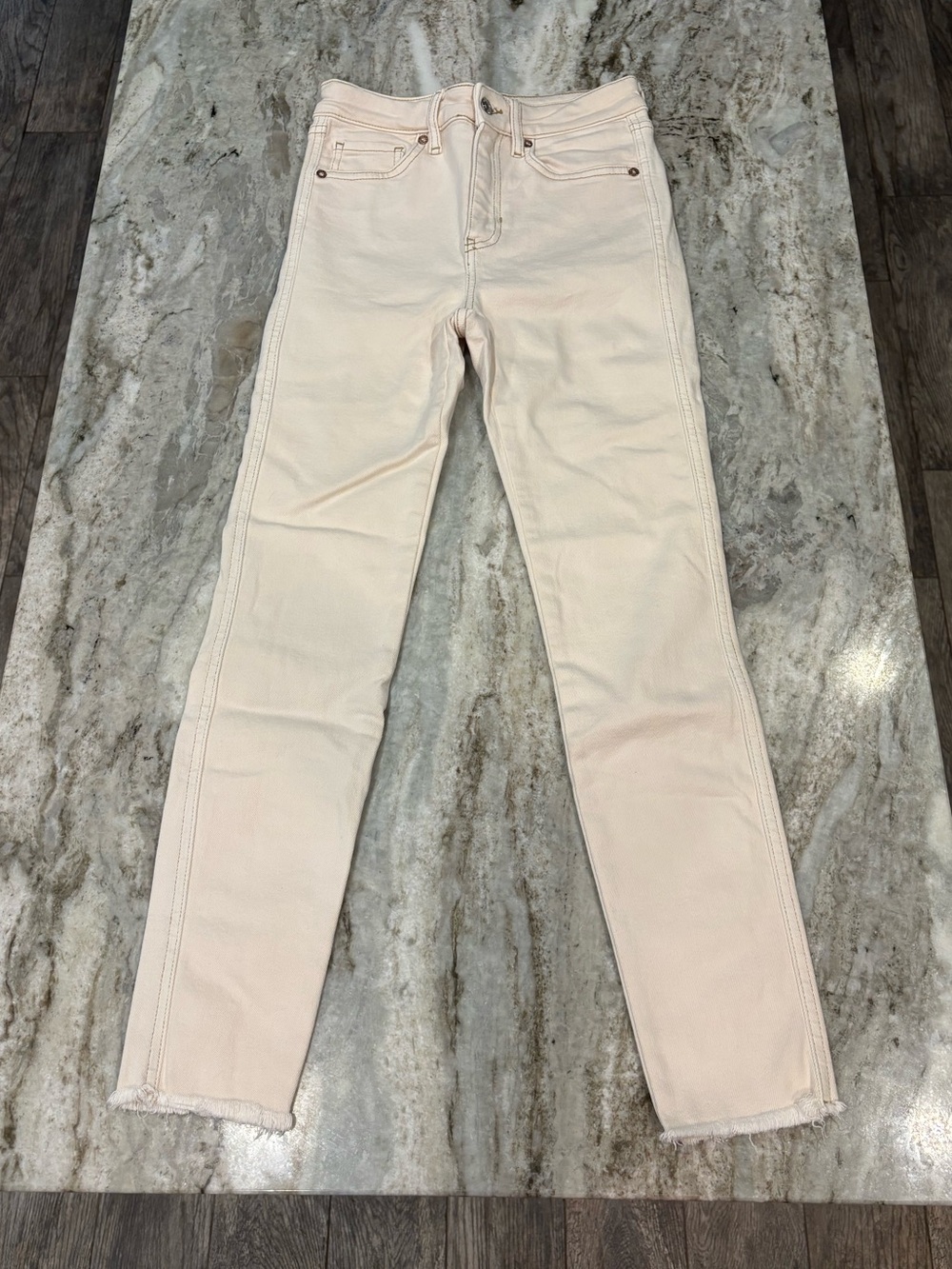 Free people / we the free Women’s Cream Straight-Leg Jeans size 26